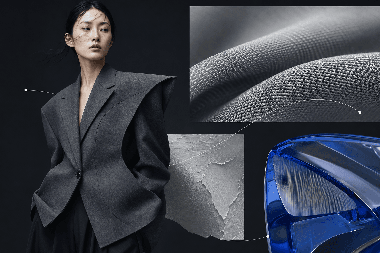 服装廓形与面料趋势研究拼贴